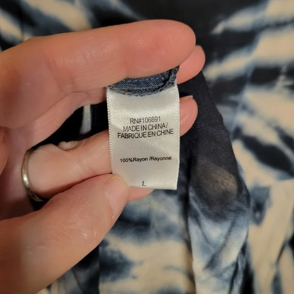 Young Fabulous & Broke Dawn Boho Tie Dye Safari Blue Maxi Dress RARE FIND LARGE - Picture 4 of 9